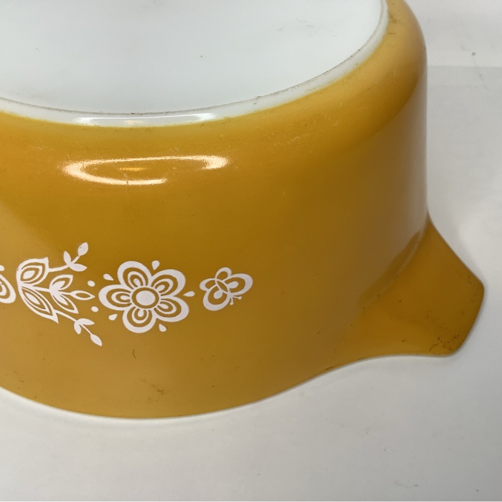 Vintage PYREX Butterfly Gold Round Casserole Dish Bowl 475-B 2.5 QT No L… - Picture 7 of 8